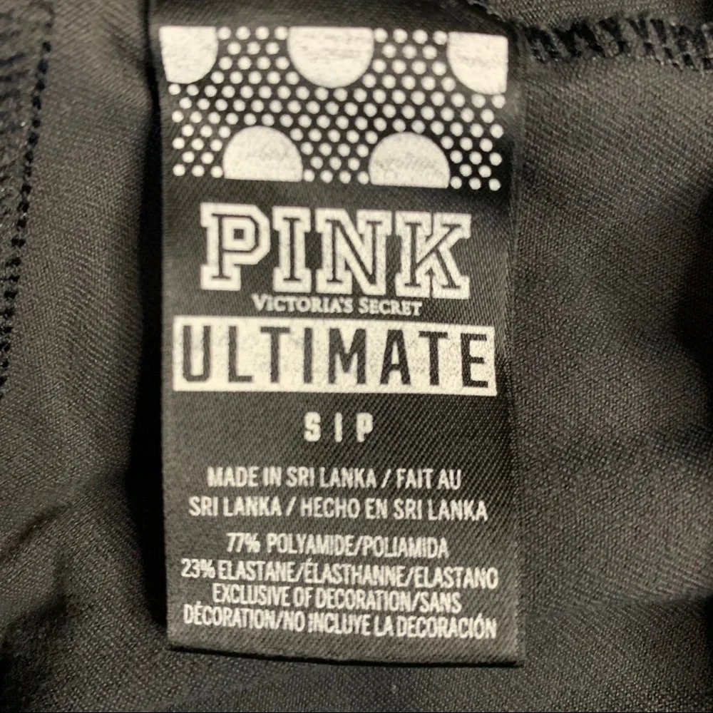Pink Ultimate Heathered Black Cropped Legging Size Small
